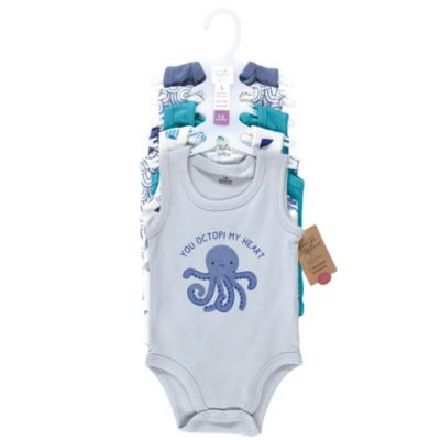 Five-Piece Natural Cotton Sleeveless Onesies