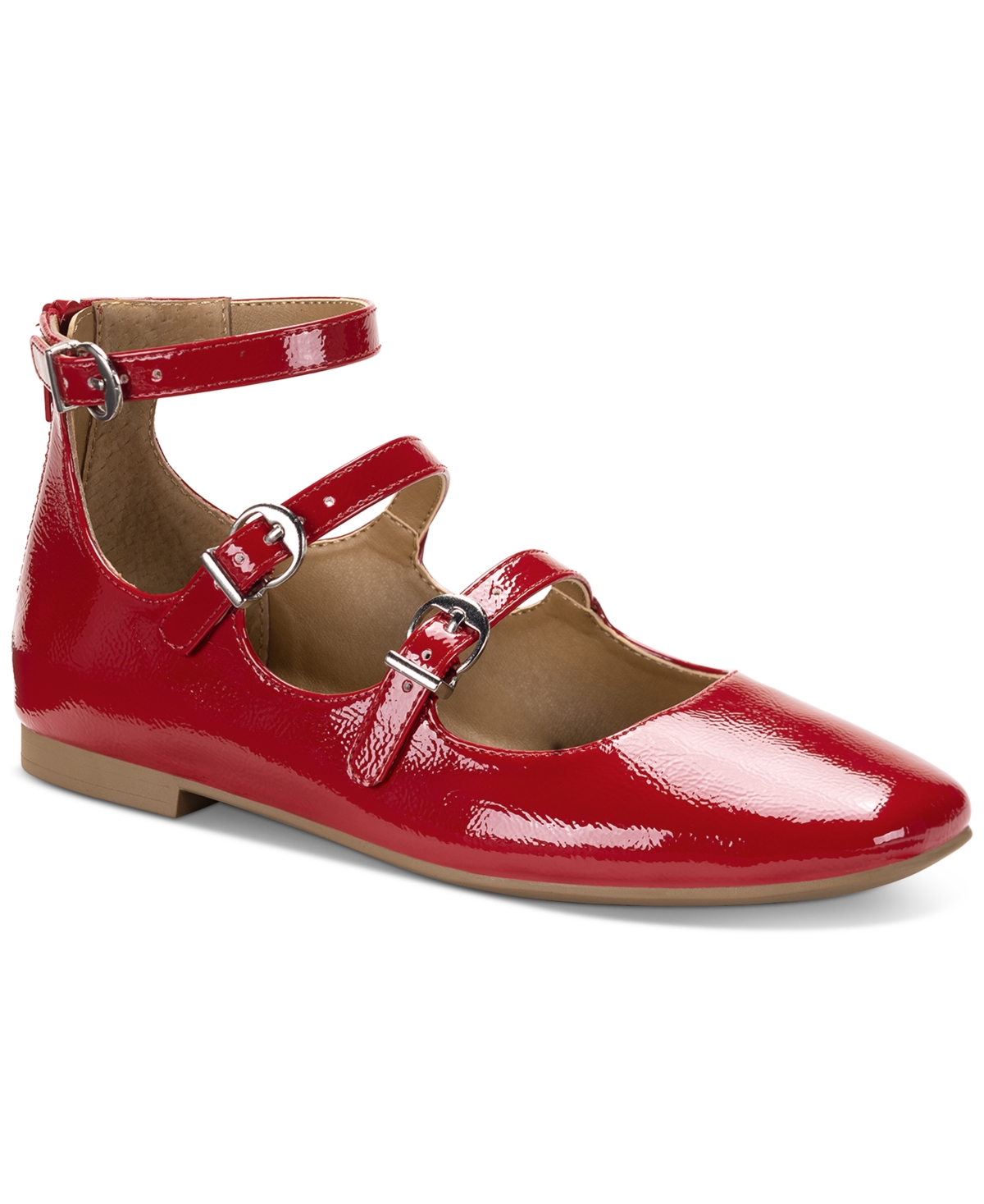 Macy's red flat shoes deals