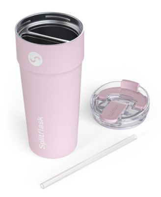 Dual Chamber 2-In-1 Double Sided Vacuum Insulated Stainless Steel Water Bottle Tumbler Travel Mug 30oz