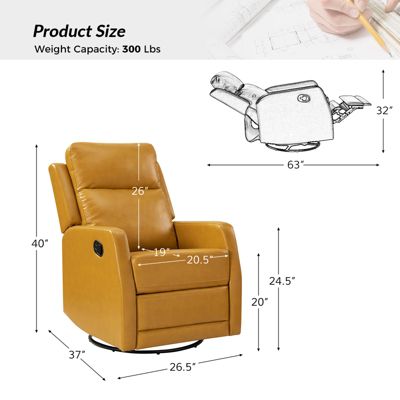 Donat Faux Leather Swivel Recliner