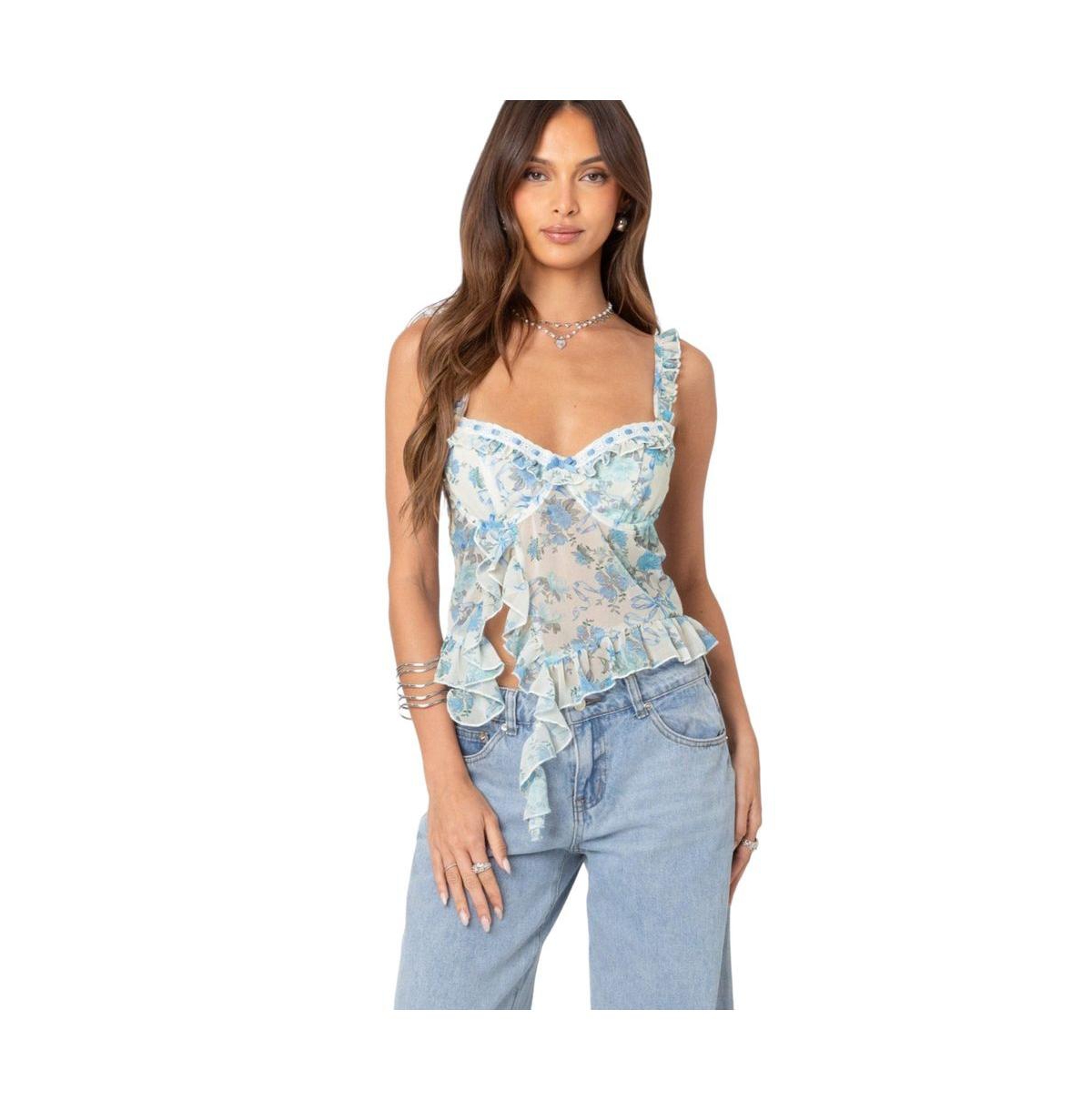 Women's Cascade Ruffled Bra Top
