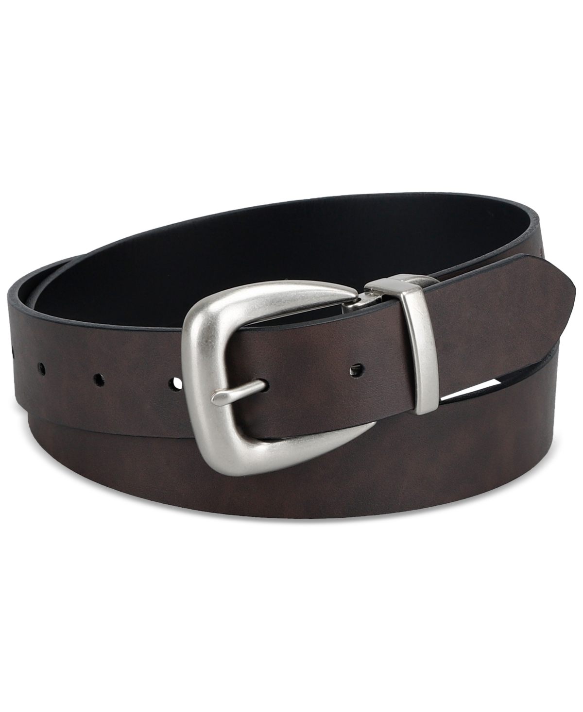 Levi's Women's Reversible Western-style Buckle Leather Belt In Black,brown