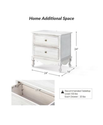 Pallantium Classical 24" Tall 2 - Drawer End Table