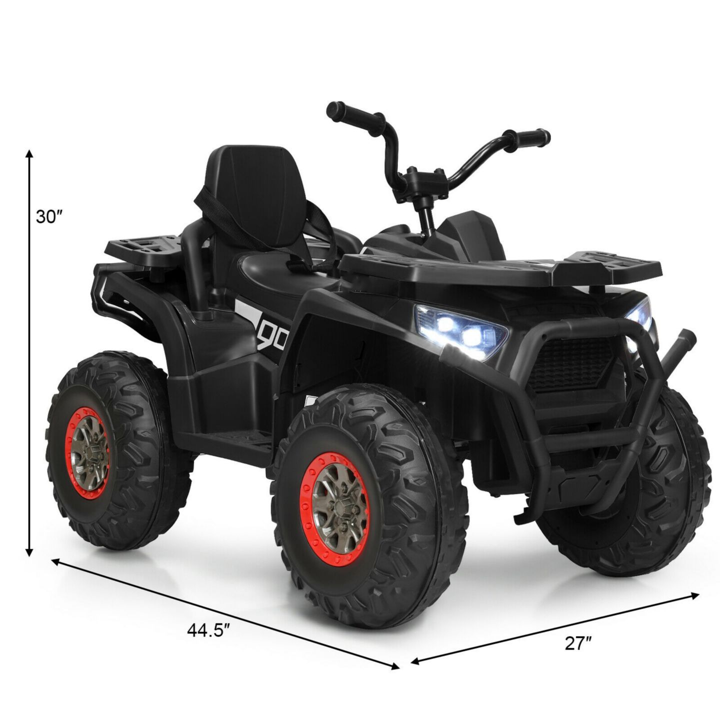 Детская игрушка Slickblue 12V Kids Electric 4-Wheeler ATV with MP3 and LED Lights, 110 lbs Capacity, Ages 3+, цвет: Чёрный — фото 2