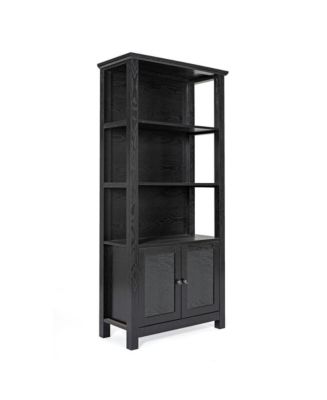 MERRICK LANE Omaha Modern Farmhouse Storage Cabinet Bookcase, Glass ...