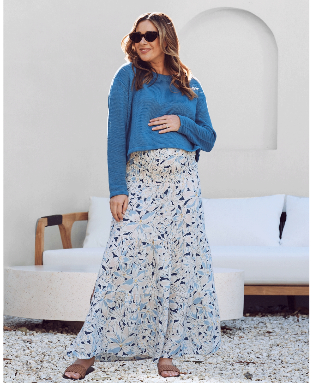 Angel Maternity Maternity Angel Cropped Knitted Jumper