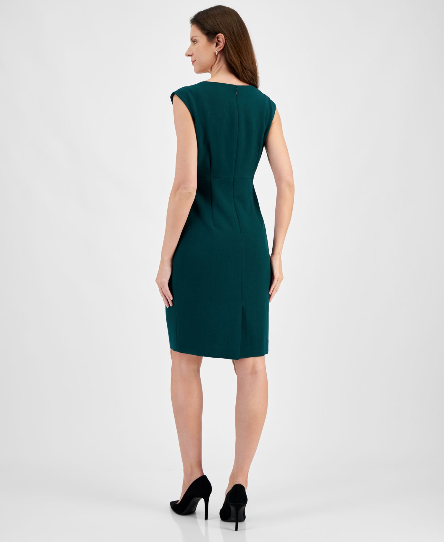 Petite Notch-Neck Sheath Dress