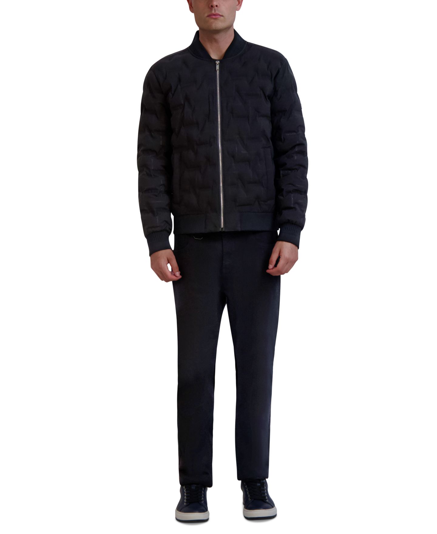 Мужская куртка KARL LAGERFELD PARIS Heat-Sealed Quilted Bomber, цвет: Чёрный — фото 5