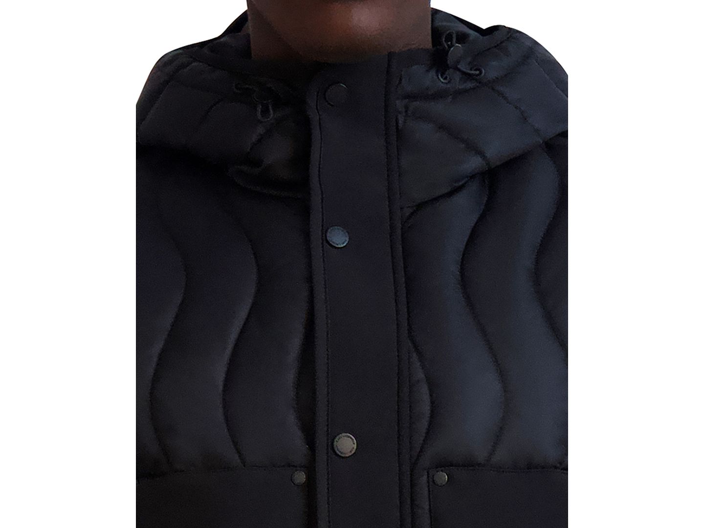 Мужская куртка KARL LAGERFELD PARIS Mixed Media Mid-Weight Puffer, цвет: Чёрный — фото 3