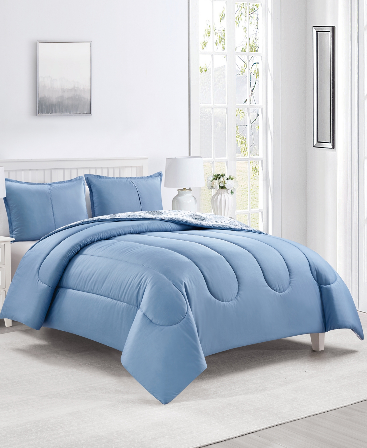 Sunham Willoughby Reversible 3-pc. Comforter Sets In Blue