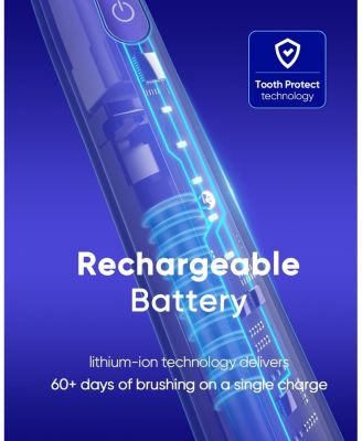 DY156 Sonic Electric Toothbrush for Adults, Rechargeable Battery Toothbrush Portable with 3 Brush Heads, 2 Mins 5 Modes Smart Timer, 45000VPM, On Charge for 60 Days