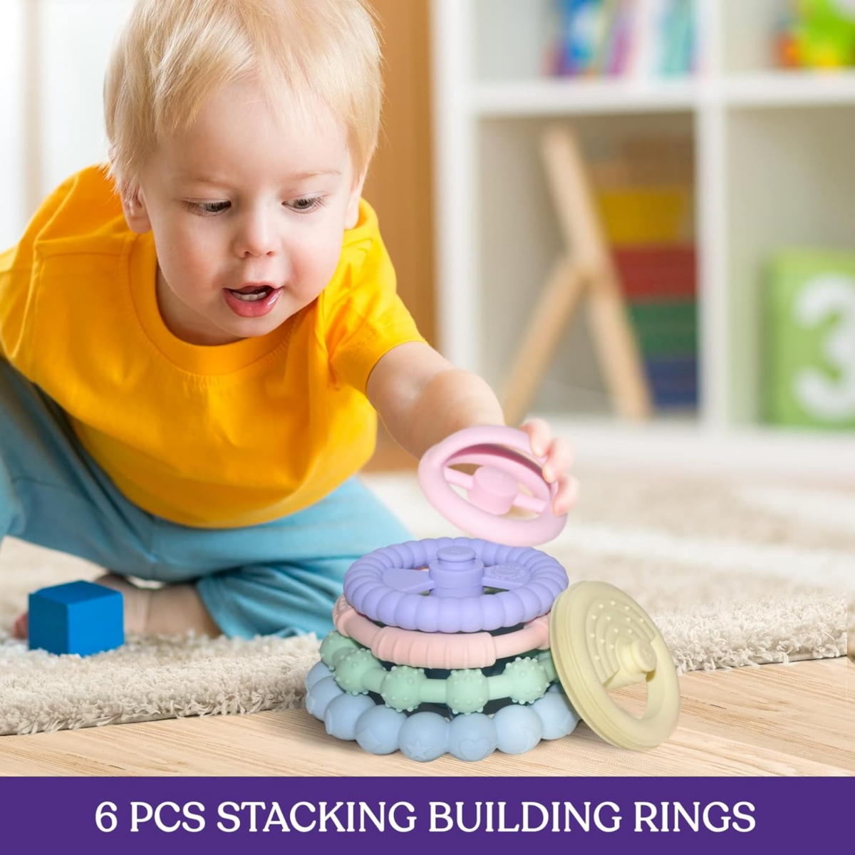 Sperric Toddler Stacking Silicone Stacking Toy – Premium Stacking Toys for Teething – Interactive and Fun Baby Stacking Toys Made of Sof