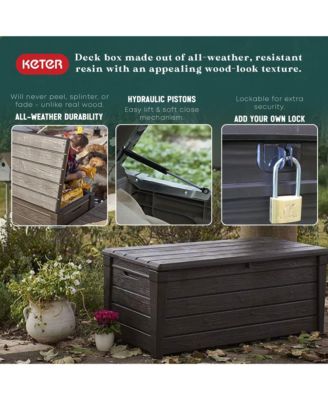 Brightwood 120gal Weatherproof Resin Patio Deck Storage Box Bench, Brown