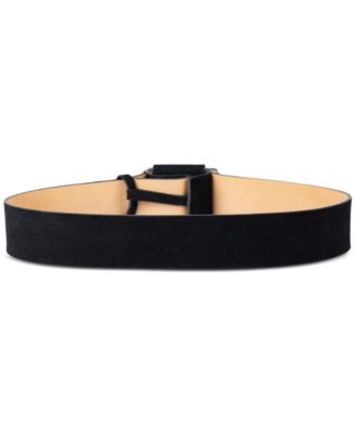 Modern Slider Buckle Suede Leather Belt