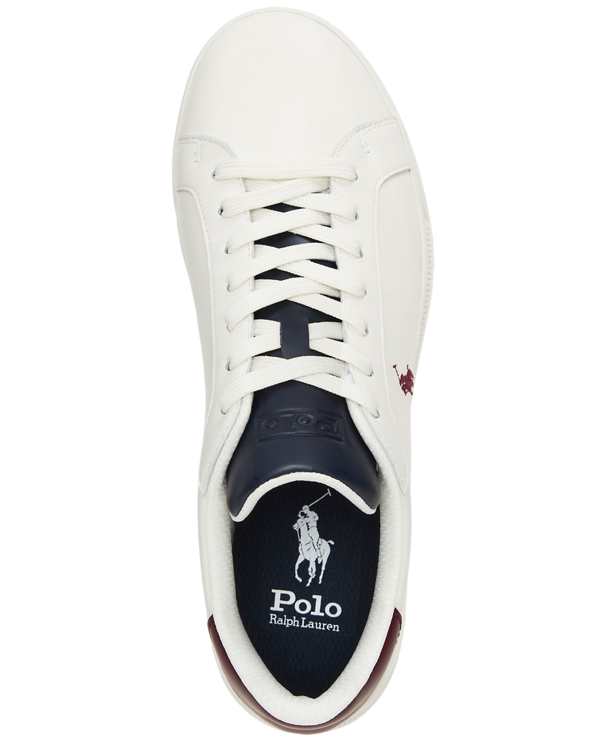 Polo Ralph Lauren Men's Heritage Court Ii Leather Sneaker -NAVY/WINE