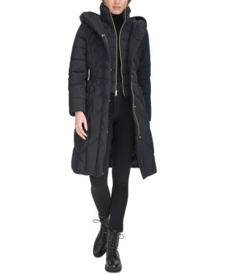 Cole Haan Women's Bibbed Hooded Puffer Coat - Macy's