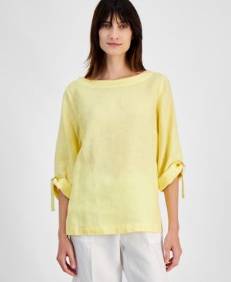 Charter Club - Women's Linen D-Ring Top, Created for Macy's