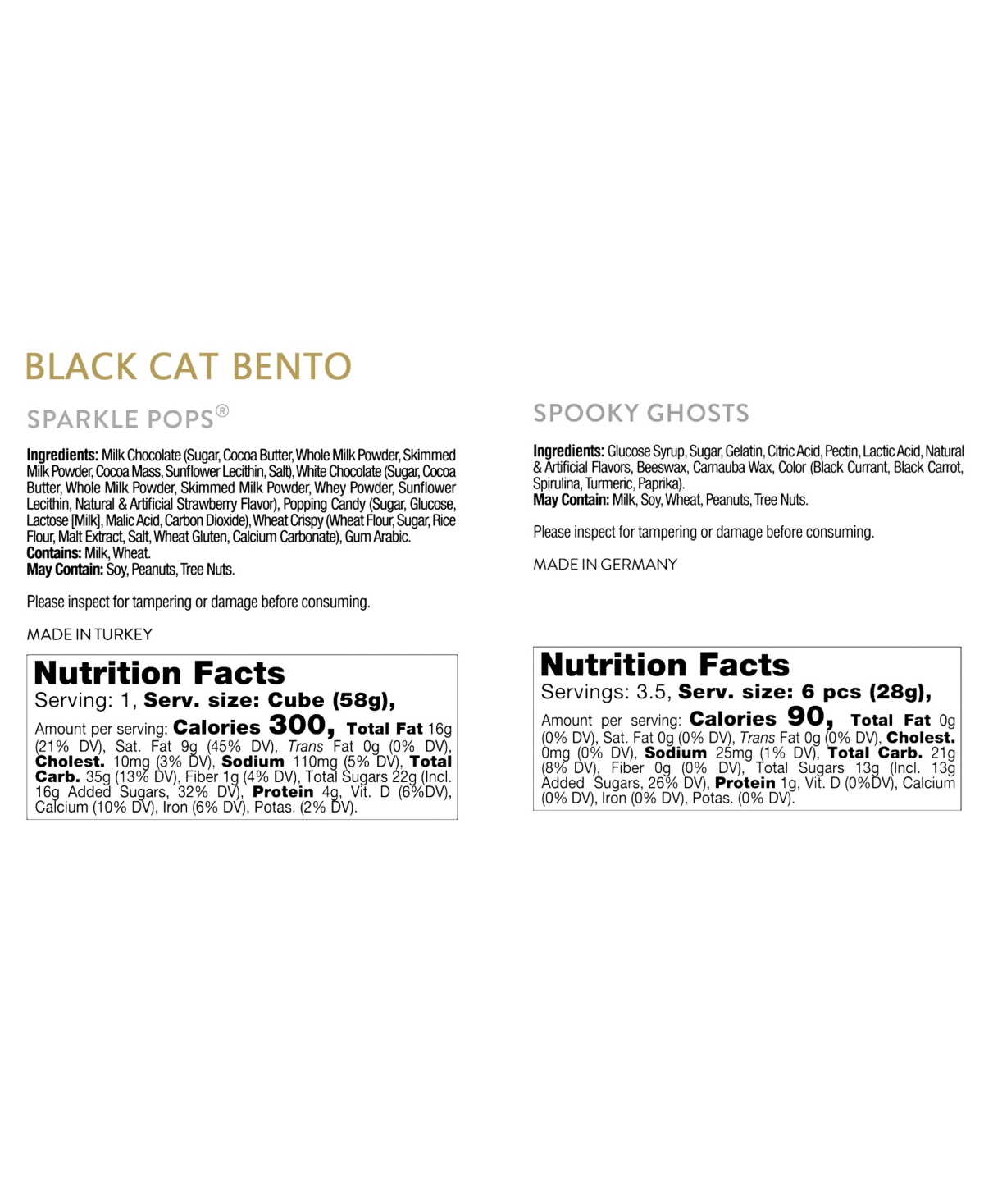 Sugarfina Black Cat Candy 2 Piece Bento Box, Pack of 2