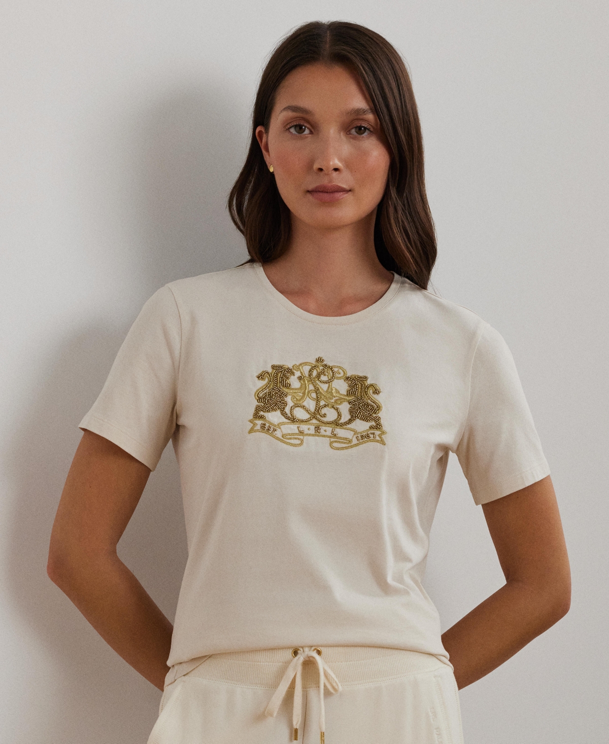 Lauren Ralph Lauren Women's Embroidered Crest Tee