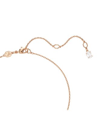Matrix Pendant, Crystal Pearl, Round Cut, White, Rose Gold-Tone Plated Necklace