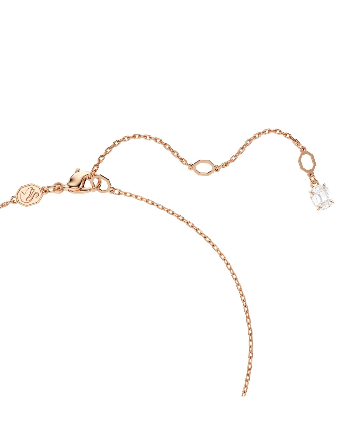 Swarovski Matrix Pendant, Crystal Pearl, Round Cut, White, Rose Gold-tone Plated Necklace In Rose Gold
