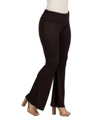 Black Bell Bottom Foldover Waist Sweatpants