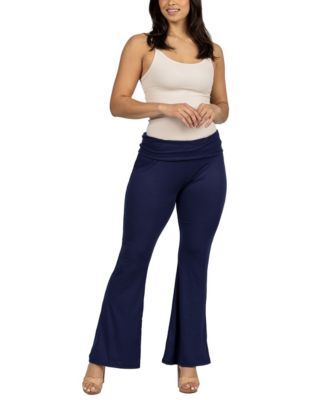 Black Bell Bottom Foldover Waist Sweatpants