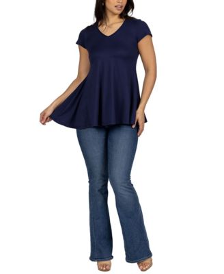 Women's Short Sleeve Loose Fit Tunic Top