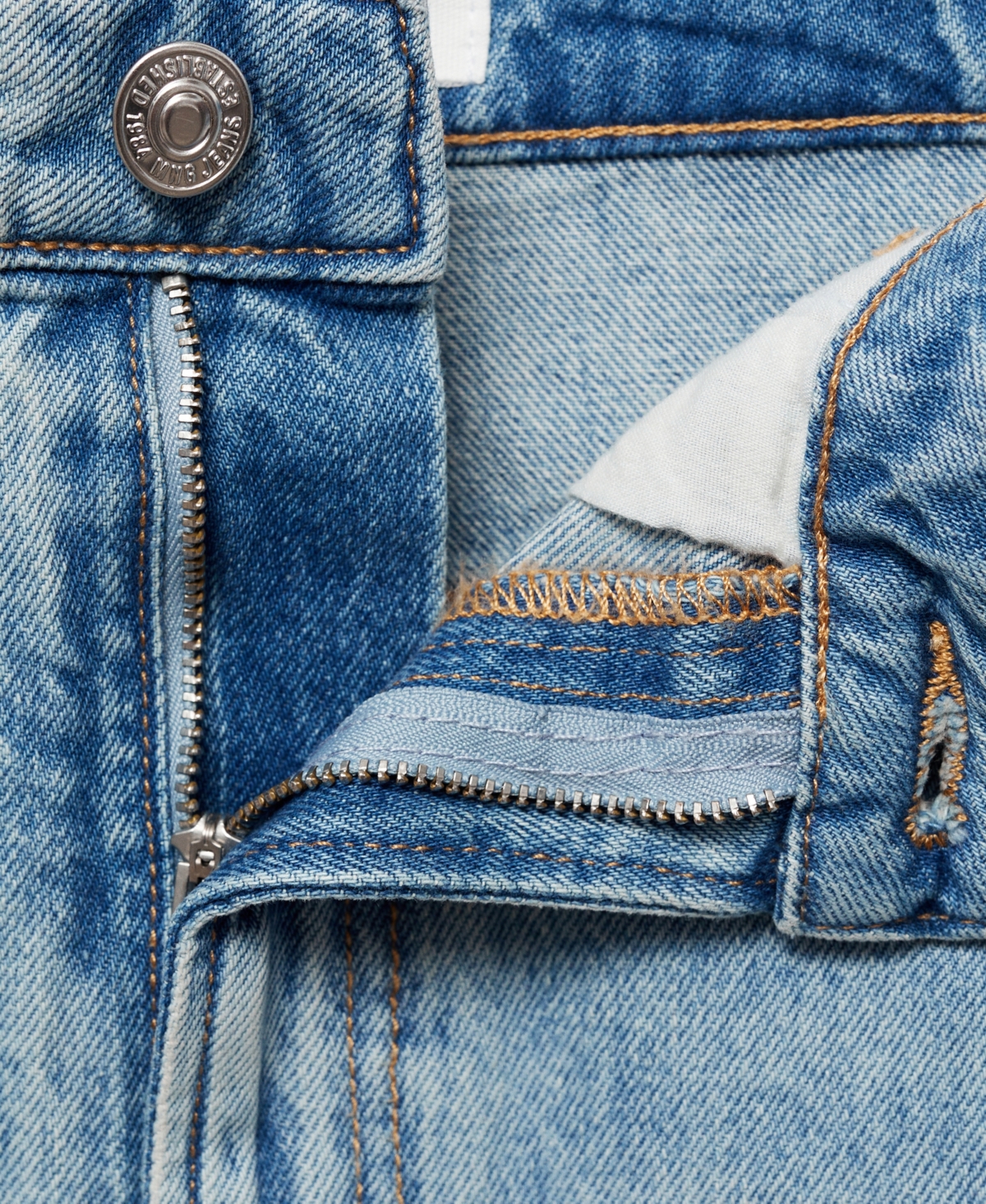 Mango Women's Slit Denim Skirt