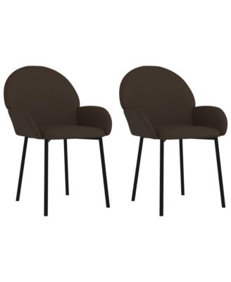 Dining Chairs 2 pcs Brown Faux Leather
