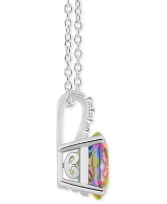 Mystic Topaz (2-3/8 ct. t.w.) & Diamond Accent Solitaire 18" Pendant Necklace in Sterling Silver (Also in Pink Topaz)