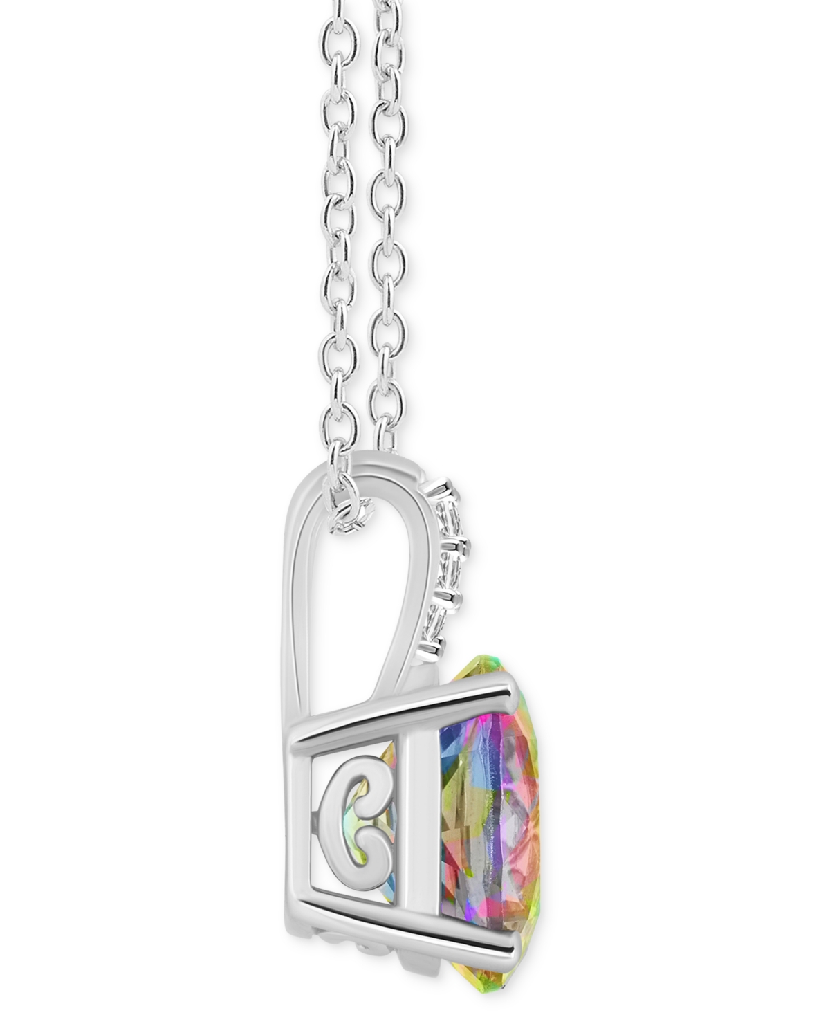 Shop Macy's Mystic Topaz (2-3/8 Ct. T.w.) & Diamond Accent Solitaire 18" Pendant Necklace In Sterling Silver (al