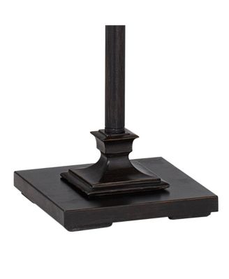 Traditional Floor Lamp 59" Tall Italian Bronze Taupe Faux Silk Square Hardback Shade for Living Room Reading Bedroom Office