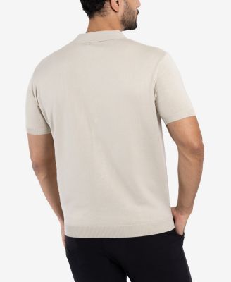 Men's Classic Ribbed Texture Polo Sweater
