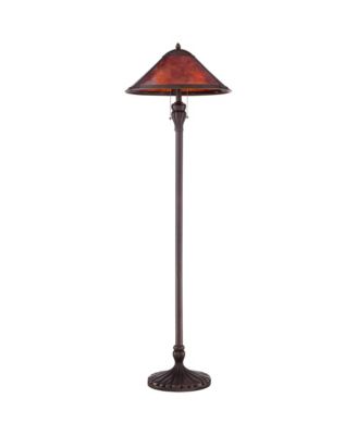 Capistrano Rustic Mission Floor Lamp Standing 57 1/2" Tall Bronze Metal Natural Mica Cone Shade for Living Room Bedroom Office House Home