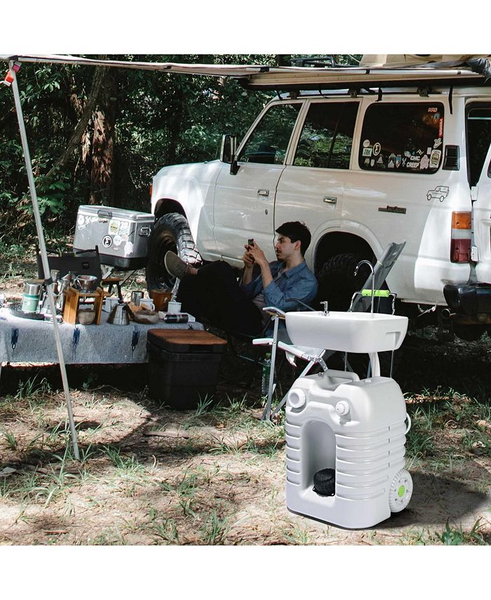 DIOCHE Station de lavage des mains en camping avec distributeur 35 L