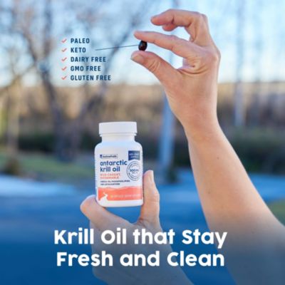 Antarctic Krill Oil - Wild-Caught Omega 3 Krill Oil 500mg Softgels with EPA, DHA and Astaxanthin - 60 ct