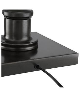 Industrial Adjustable Swing Arm Pharmacy Floor Lamp with USB Charging Port 54" Tall Dark Bronze Living Room Reading