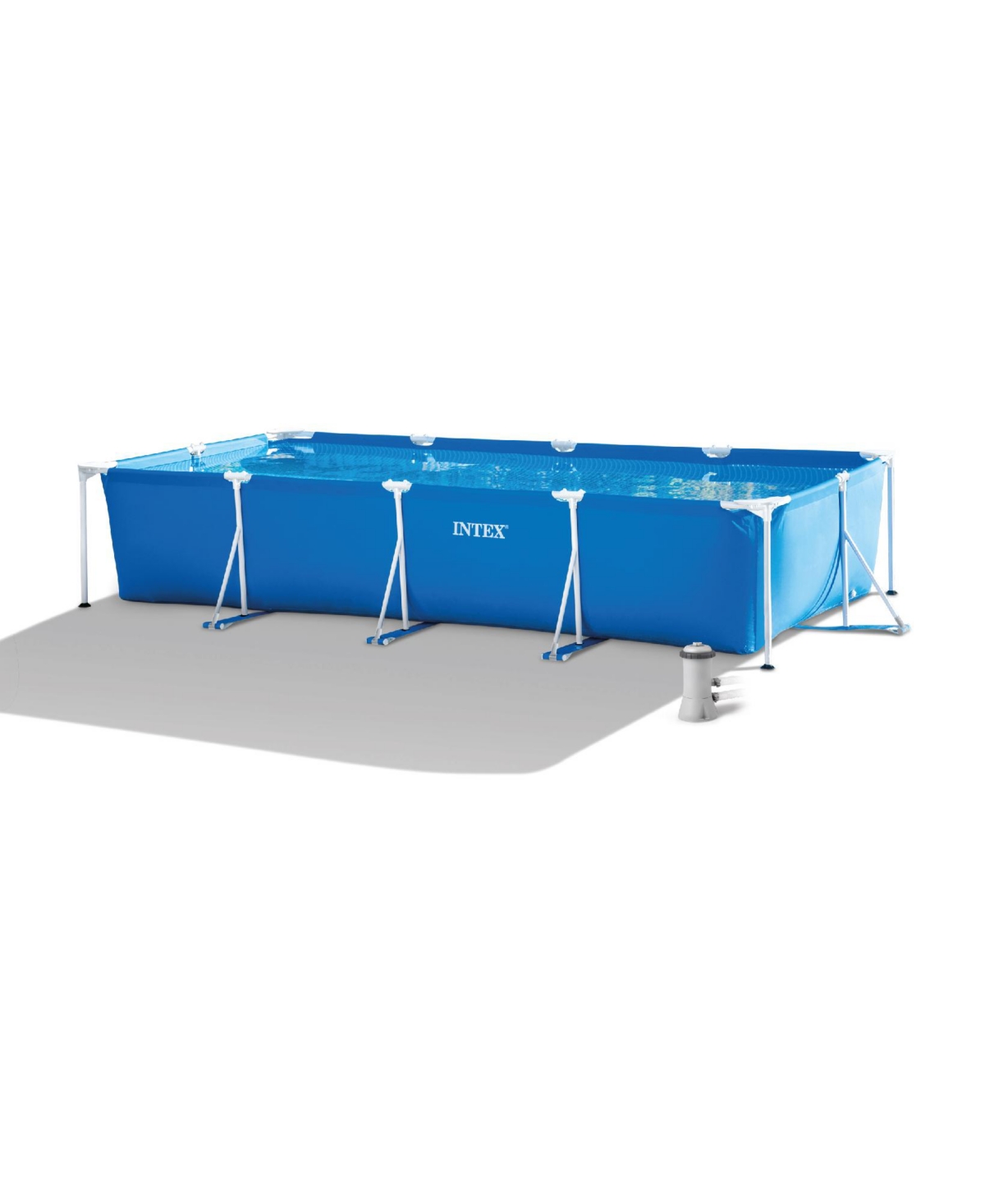 14ft x 33in Rectangular Above Ground Backyard Swimming Pool with Filter - Blue