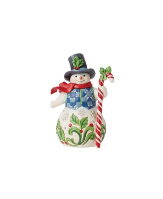 Jim Shore Snowman with Candy Cane Figurine - Macy's