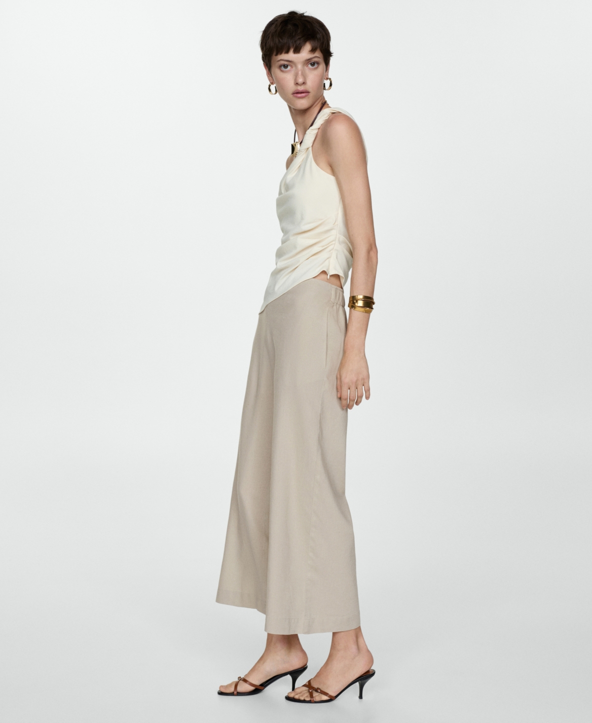 Mango Pantalon In Beige
