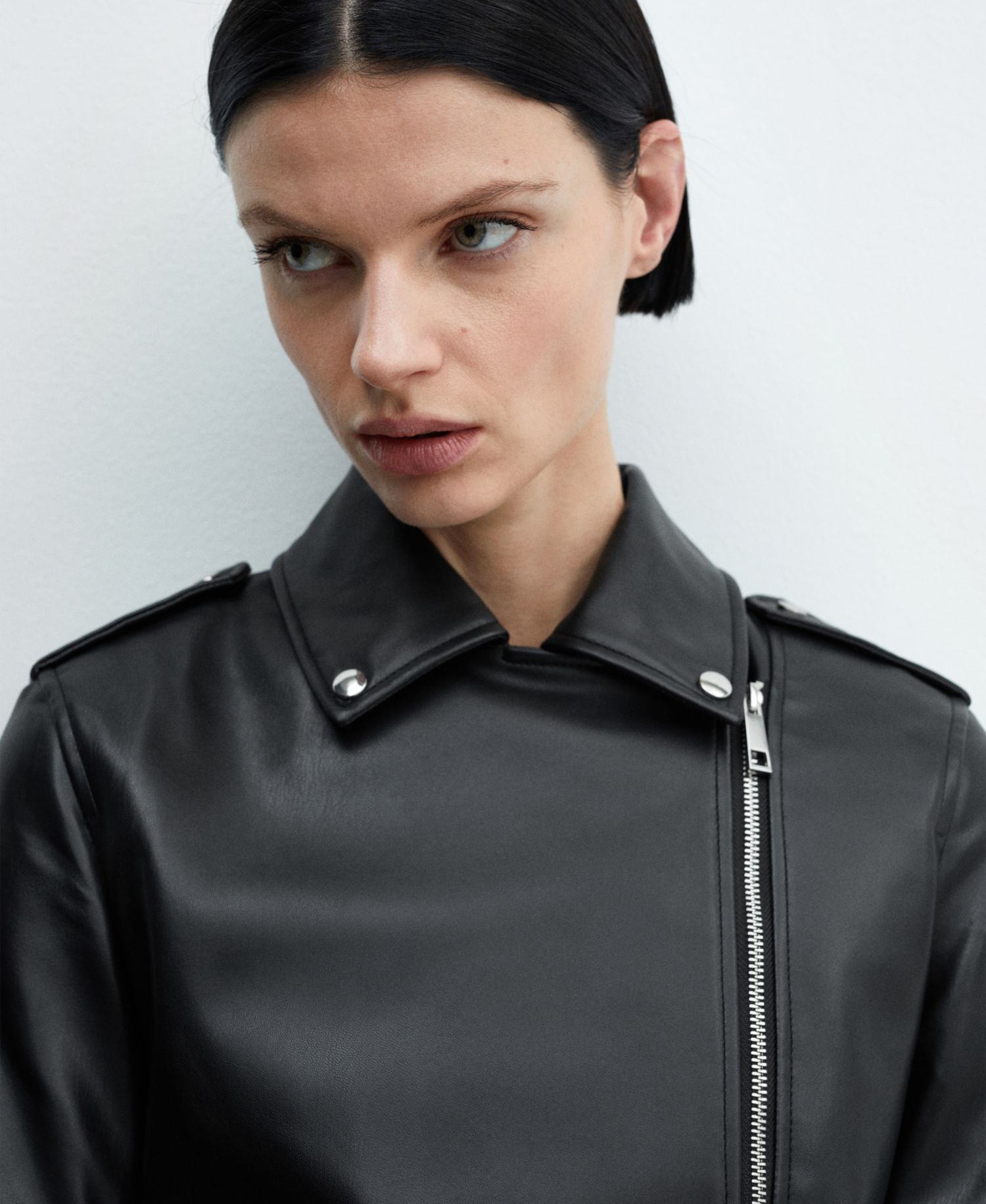 Women's Faux-Leather Biker Jacket