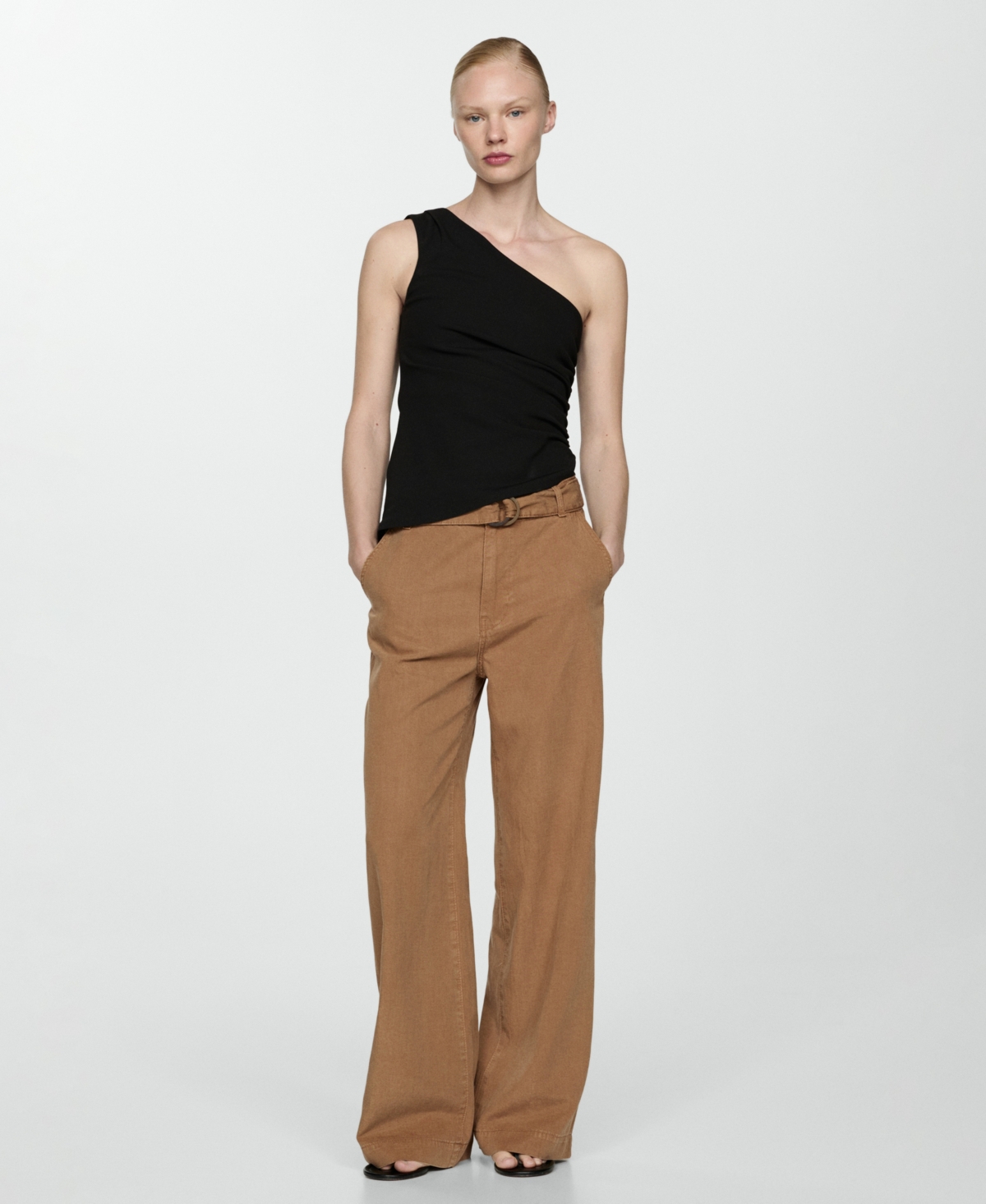 Mango Women's Wide Leg Lyocell Pants