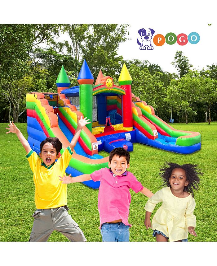 Pogo Bounce House Inflatable Bounce House and Double Slide Combo Unit ...