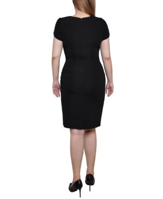 Petal Sleeve Textured Knit Dress