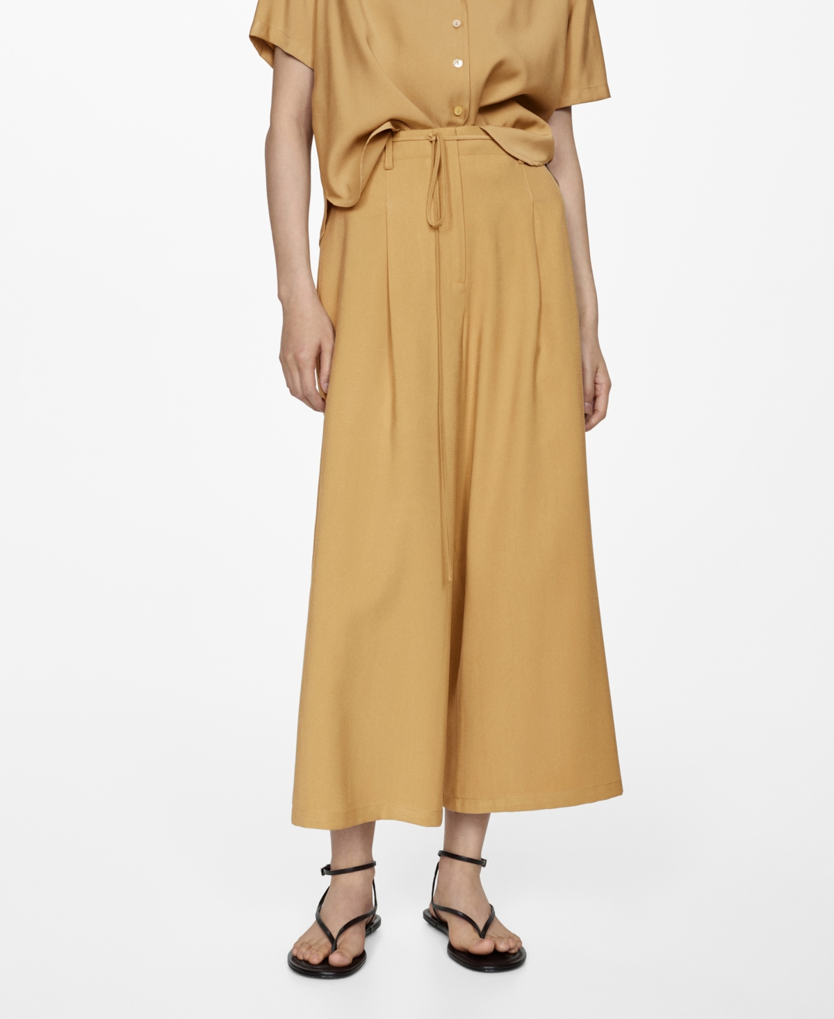 Mango Women's Tie Wide Leg Trousers