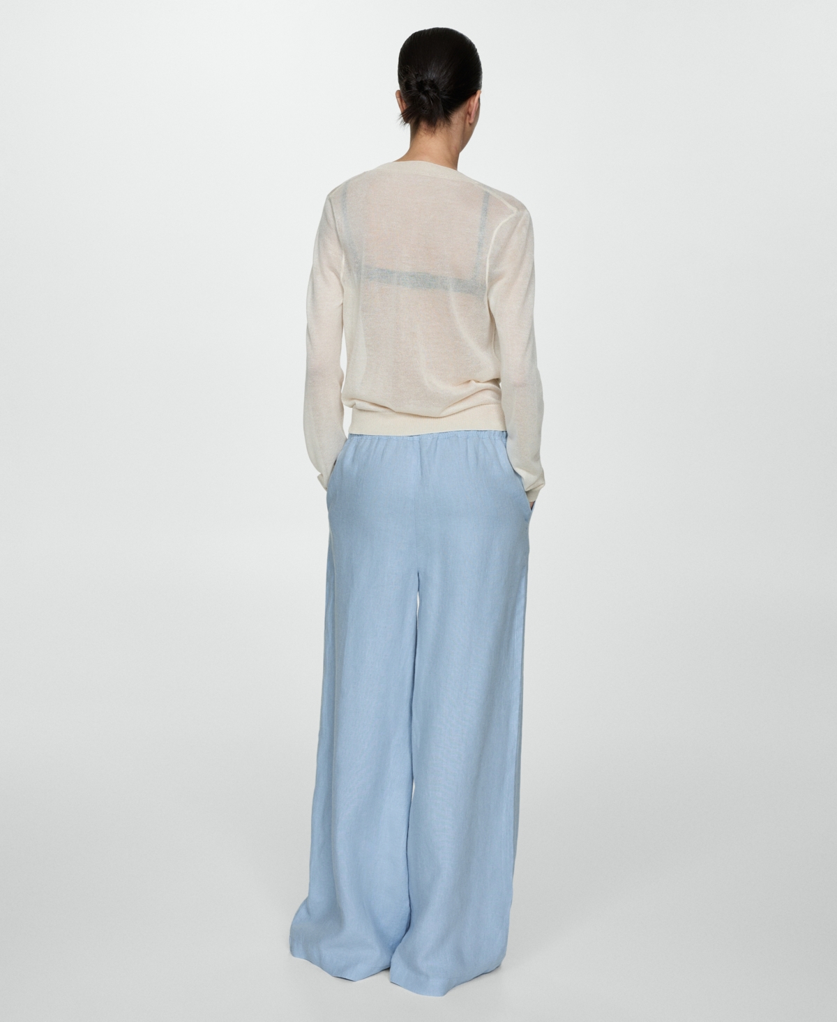 Mango Women's Linen Wide-leg Pants