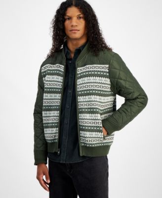Sun + Stone - Men's Fair Isle Zip-Front Sweater Jacket