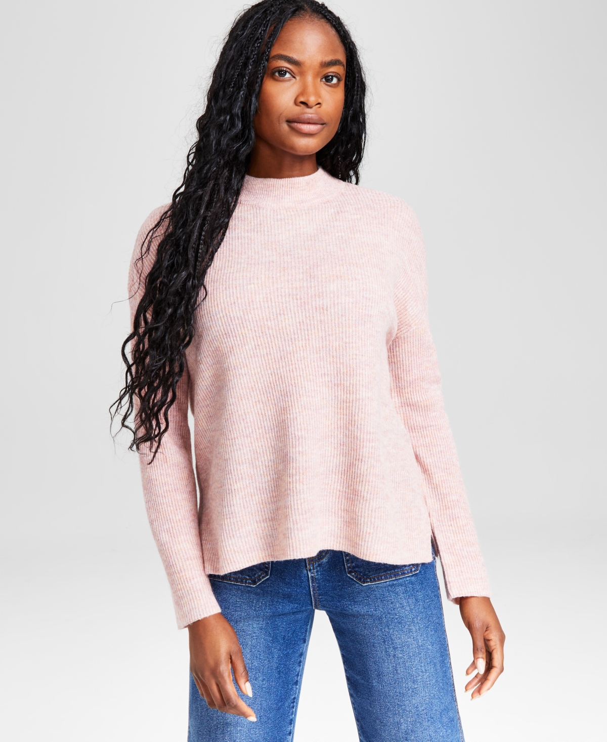AND NOW THIS WOMEN'S RIBBED MOCKNECK SWEATER, CREATED FOR MACY'S 