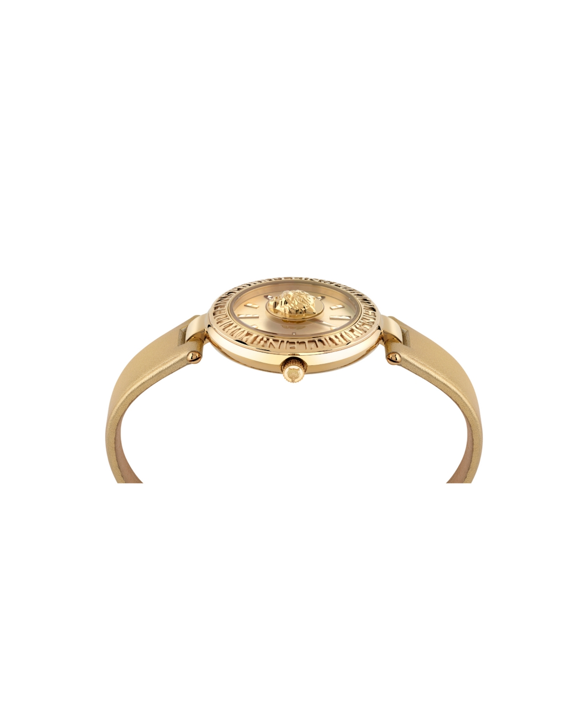 Plein Sport Opium Leather Strap Watch With Champagne Sunray Dial In Gold